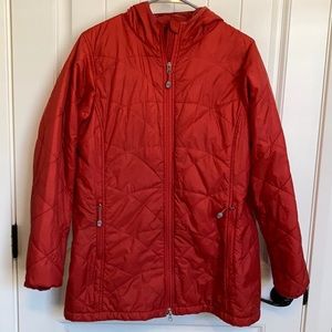 LL Bean long synthetic hooded jacket